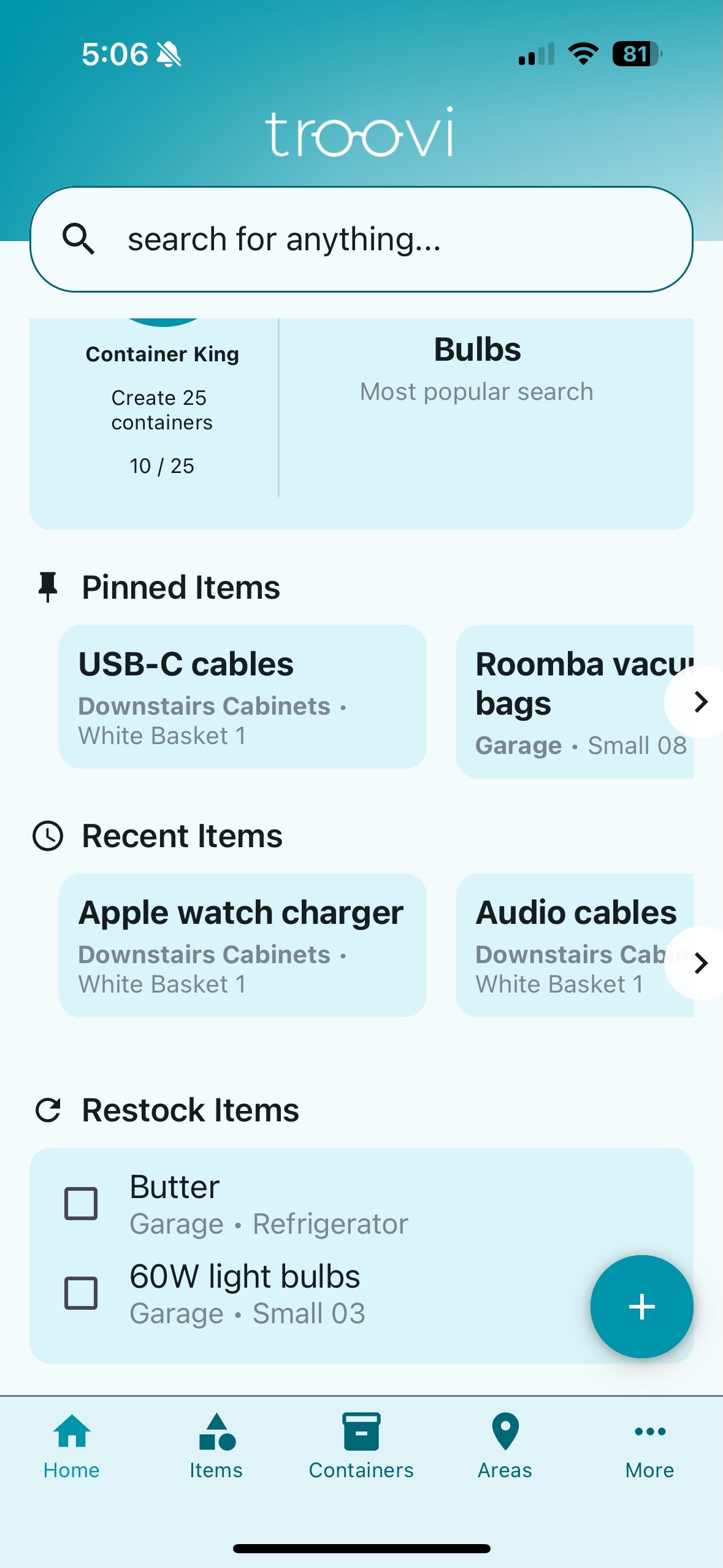 Restock Reminders feature screenshot